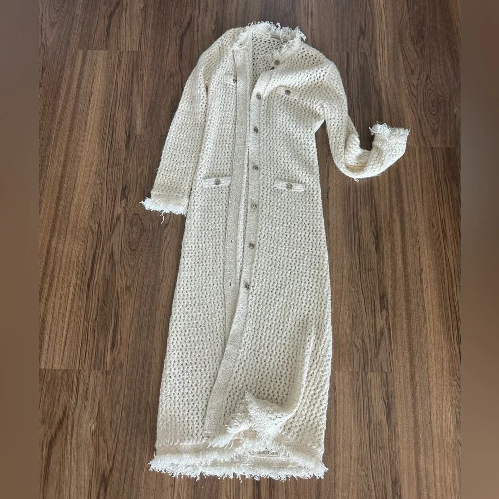 Twinset Cream Textured Cardigan - Picture 6 of 7